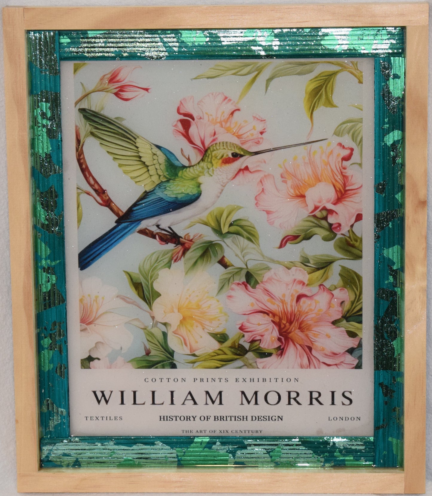 Hummingbird William Morris - Artistic Resin finish - Framed Canvas Wall Art