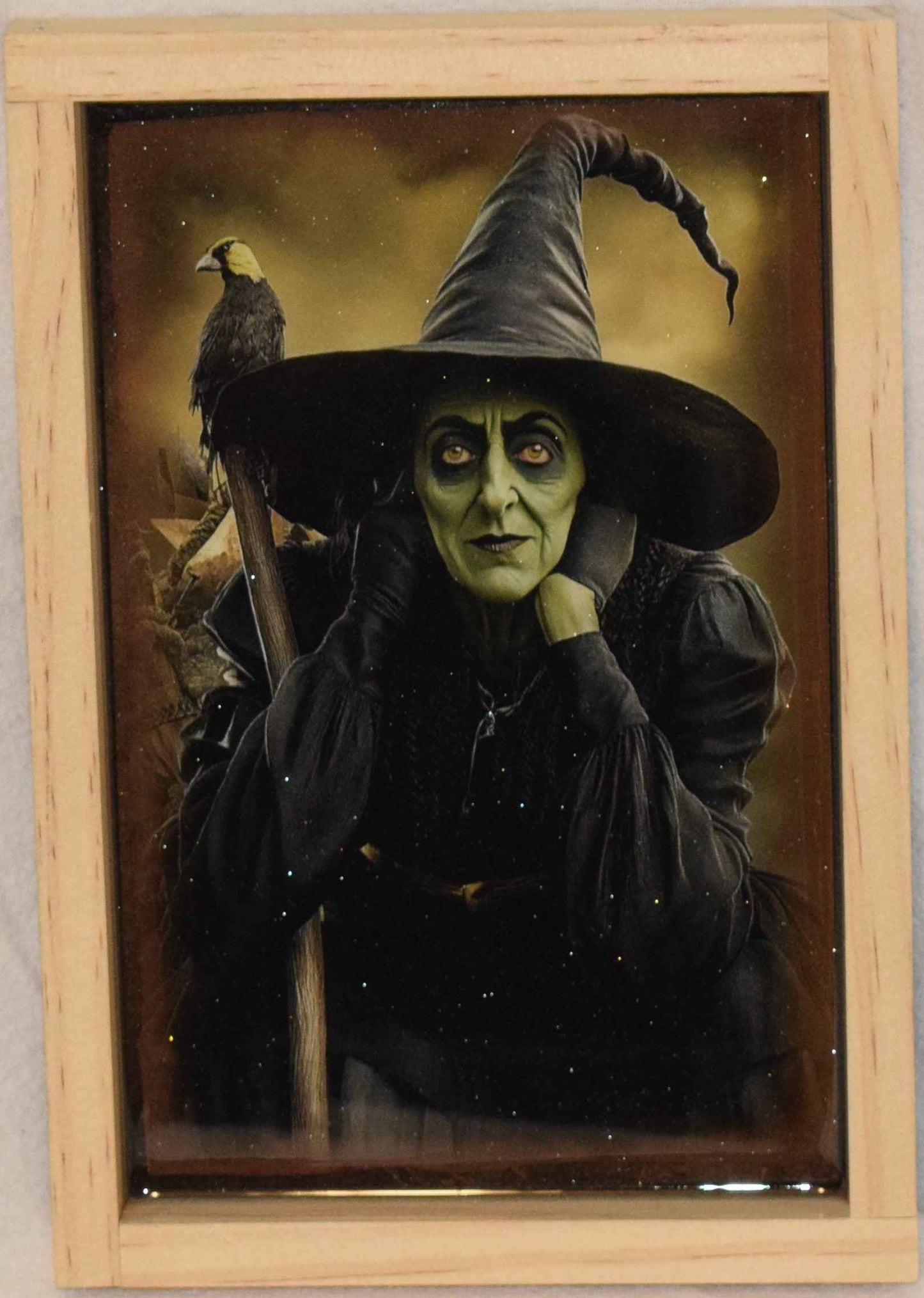 Wizard of Oz print - Wicked Witch with Artistic Resin finish Framed Wall Art