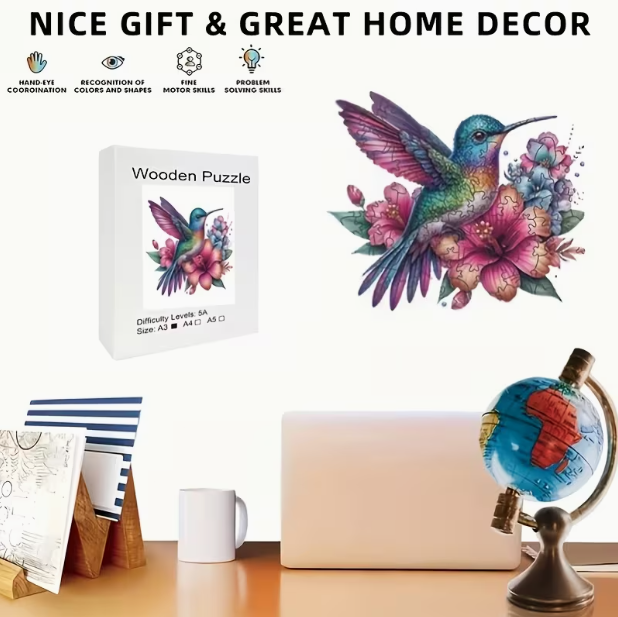 Hummingbird Wooden Puzzle - Wall Art