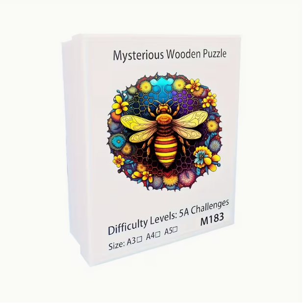 Floral Bee Wooden Puzzle - Wall Art