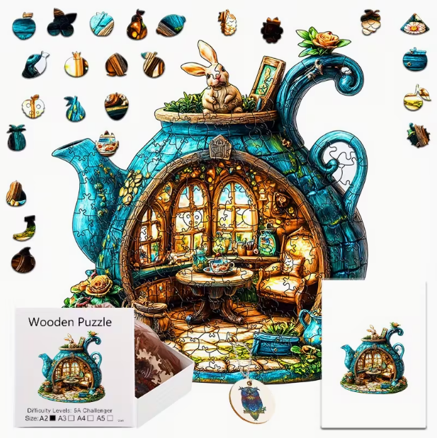 Teapot Home Wooden Puzzle - Wall Art