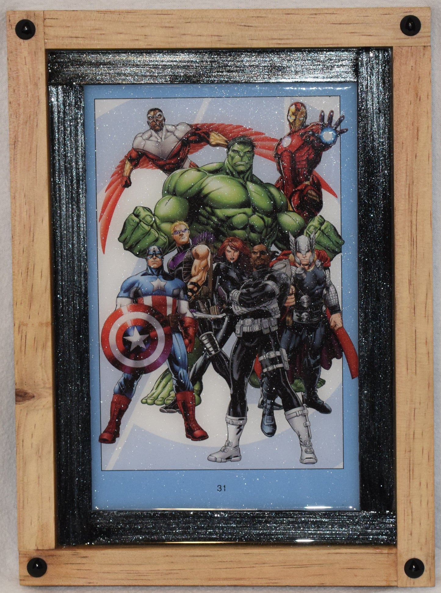 Marvel Heros - Artistic Resin finish - Framed Original Retro Print