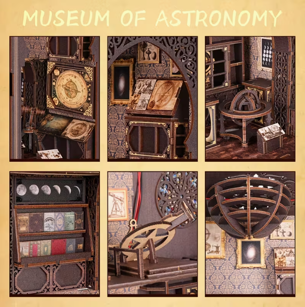 Miniature World of the Astronomy Museum - Book Nook DIY Kit with Touch sensitive Lights