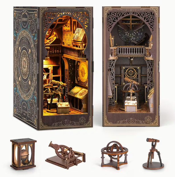 Miniature World of the Astronomy Museum - Book Nook DIY Kit with Touch sensitive Lights