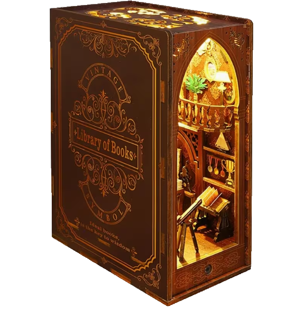 Magic Library - Miniature Book Nook  Kit DIY  with Touch sensitive Lights