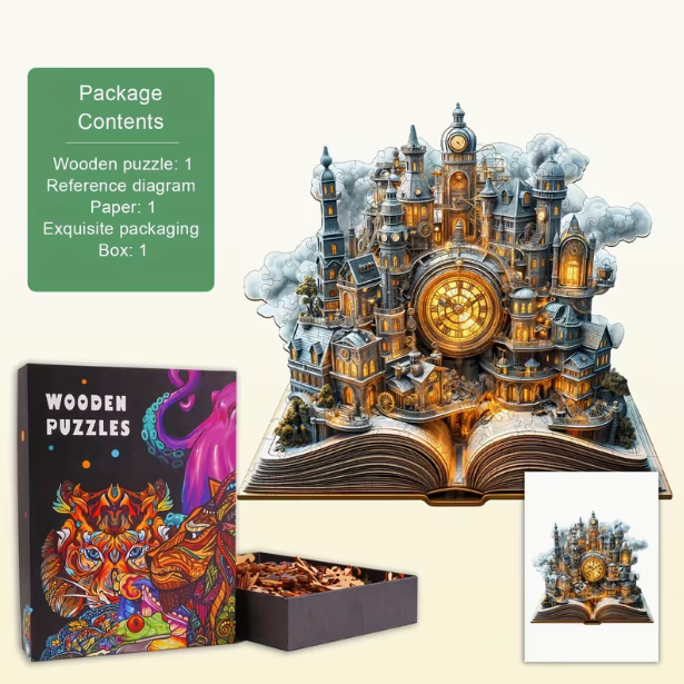 City Clock Tower Wooden Puzzle - Wall Art