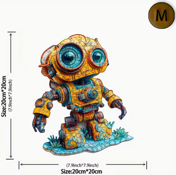 Little Robot Wooden Puzzle - Wall Art