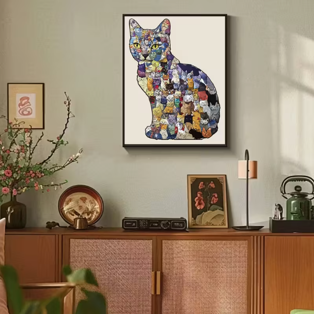 Cheerful Cats Wooden Puzzle - Wall Art