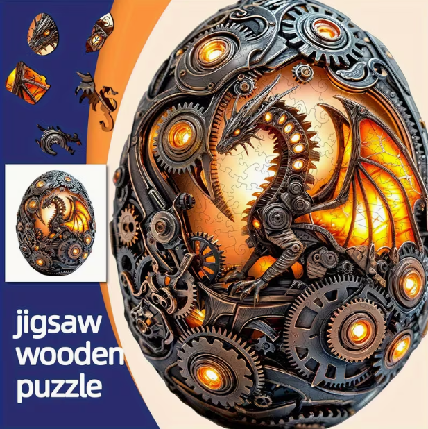 *Mechanical Dragon Egg Wooden Puzzle - Wall Art