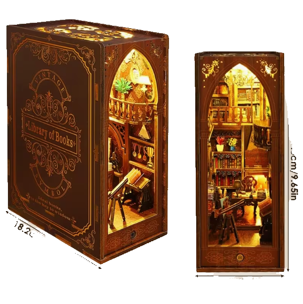Magic Library - Miniature Book Nook  Kit DIY  with Touch sensitive Lights