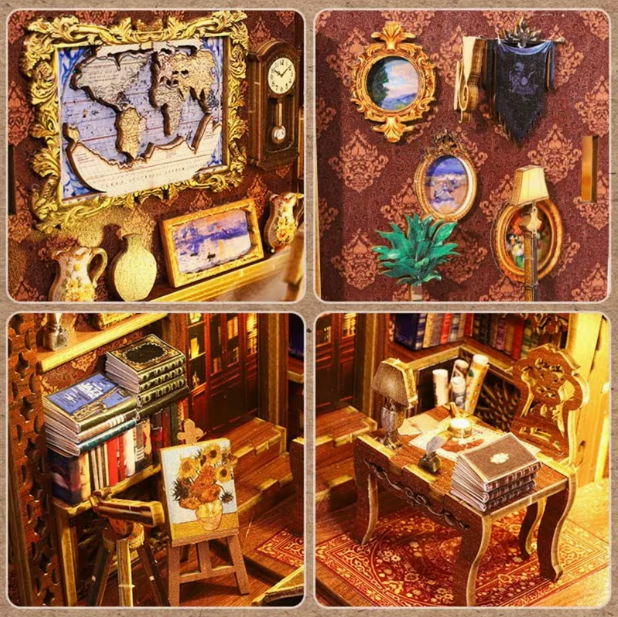 Magic Library - Miniature Book Nook  Kit DIY  with Touch sensitive Lights